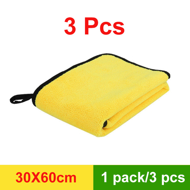 3pcs Extra Soft Car Wash Microfiber Towel Car Cleaning Drying Cloth Car Care Cloth Detailing Car