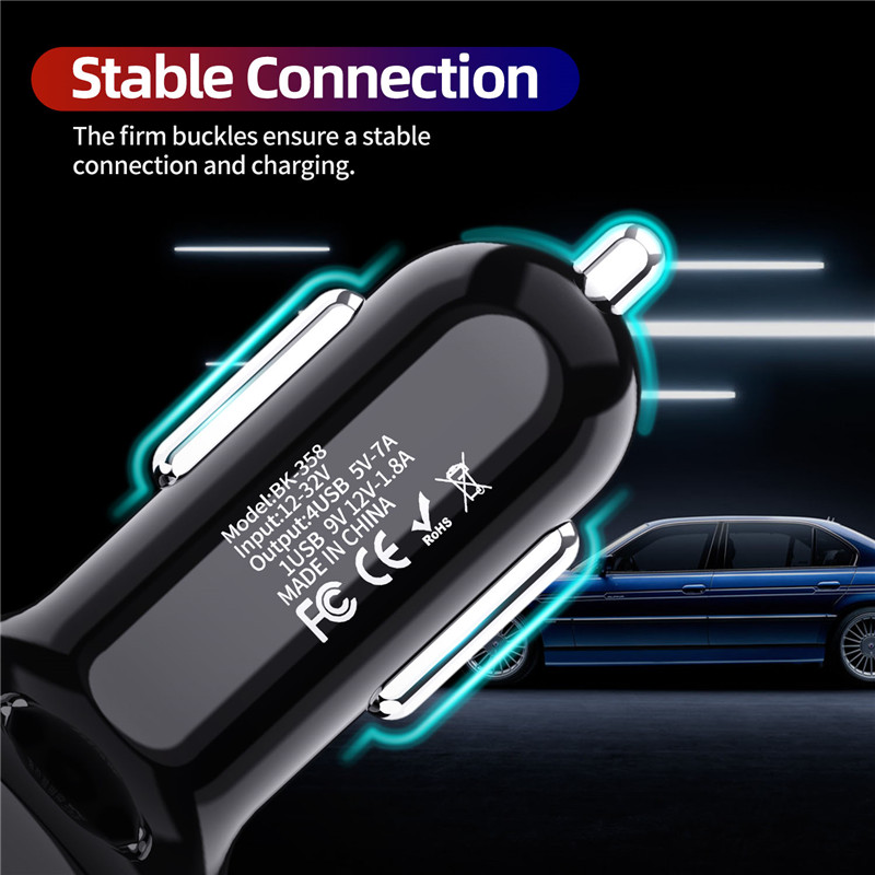 Car USB Charger 7A 48W 4 port Quick Charge 3.0 4.0 Universal Fast Charging For iphone 11 Pro Samsung