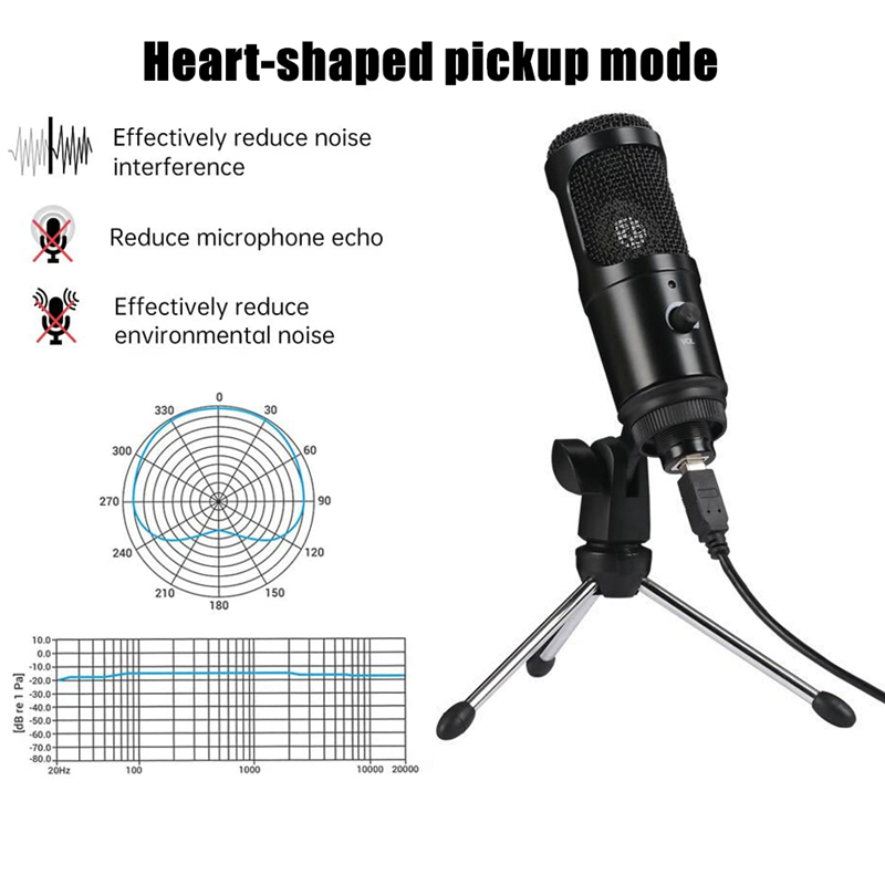 USB Microphone Professional Condenser Microphones For PC Computer Laptop Recording Studio Singing