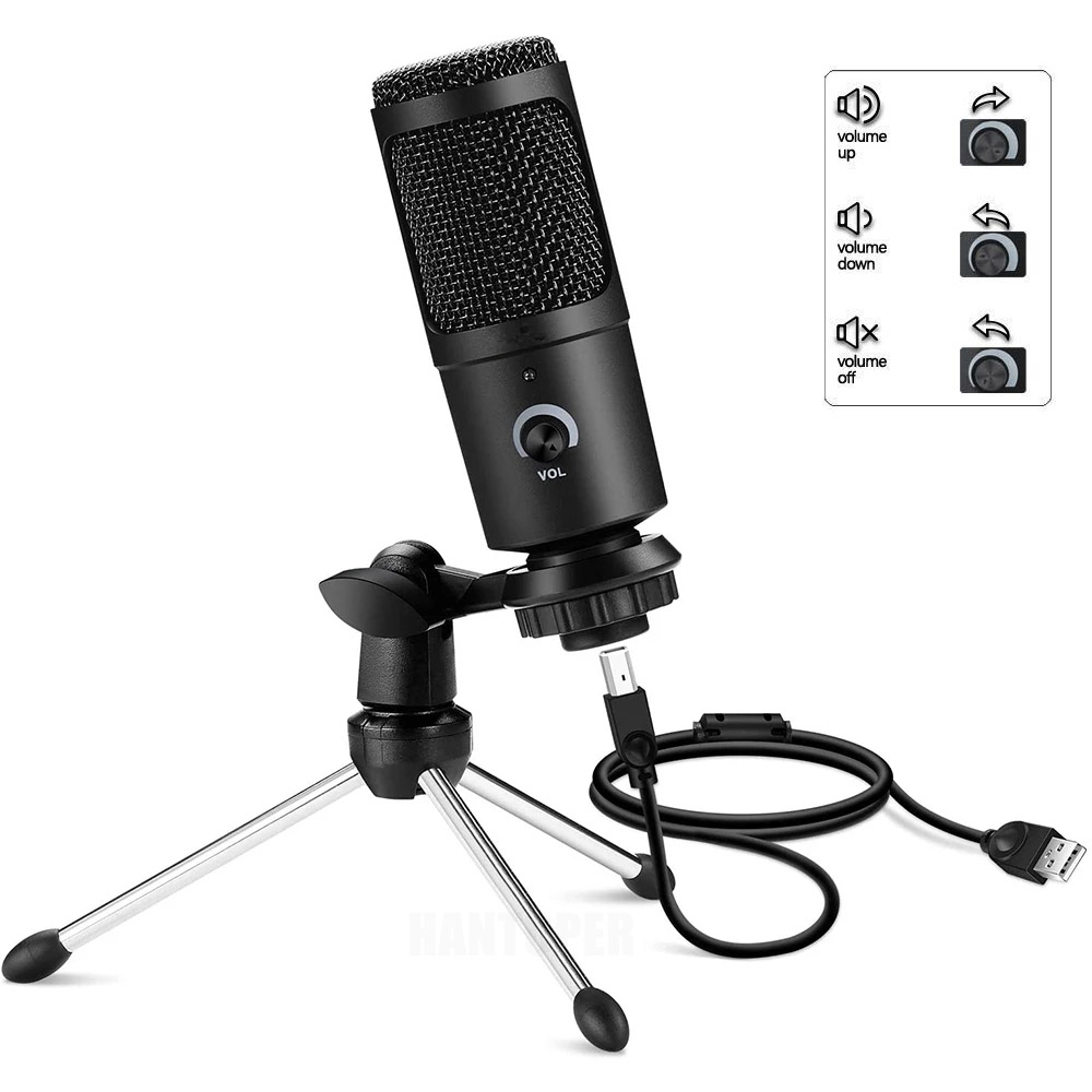 USB Microphone Professional Condenser Microphones For PC Computer Laptop Recording Studio Singing
