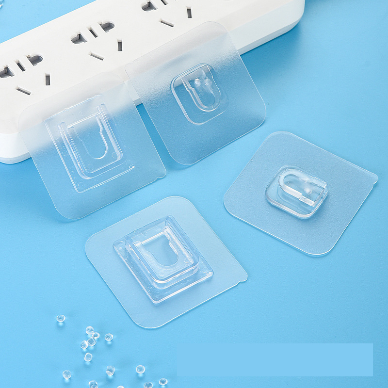 Double-Sided Adhesive Wall Hooks Hanger Strong Transparent Suction Cup Wall Holder