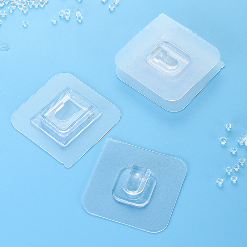 Double-Sided Adhesive Wall Hooks Hanger Strong Transparent Suction Cup Wall Holder