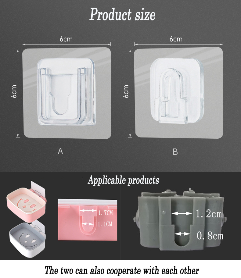 Double-Sided Adhesive Wall Hooks Hanger Strong Transparent Suction Cup Wall Holder