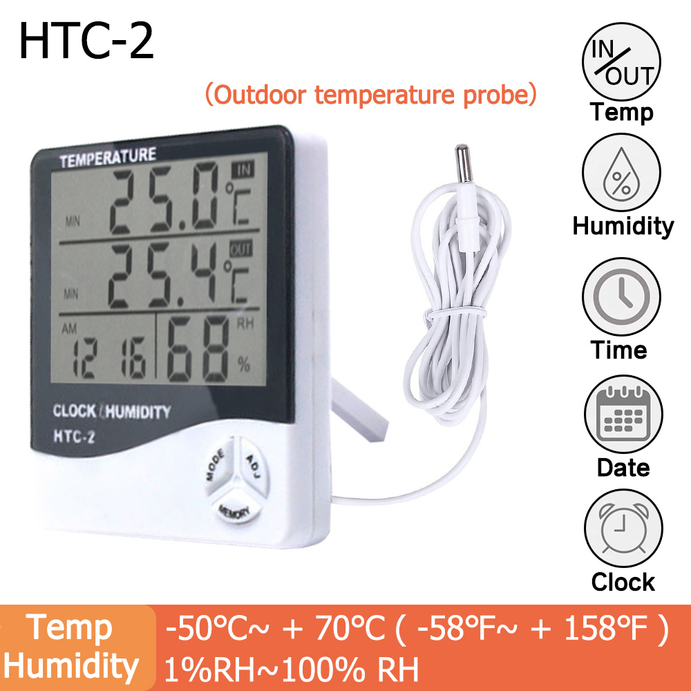 LCD Electronic Digital Temperature Humidity Meter Thermometer Hygrometer Indoor Outdoor Weather