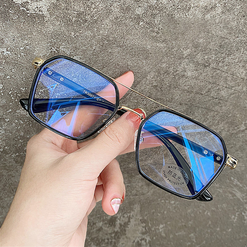 Transparent Double Flat Spectacles Myopia Glasses Frame Men And Women Trend Eyeglasses Frames Optical Eyewear