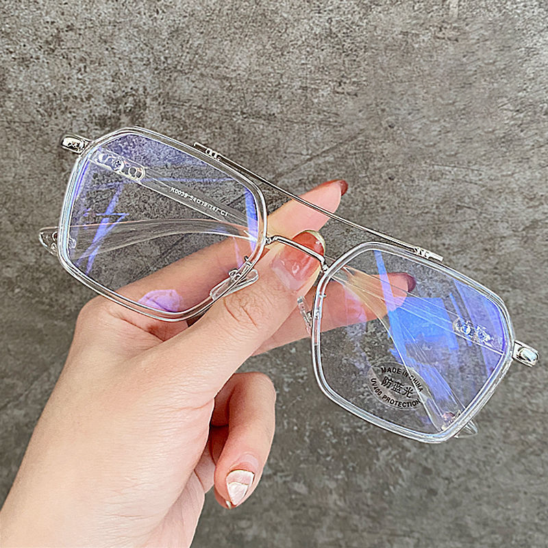Transparent Double Flat Spectacles Myopia Glasses Frame Men And Women Trend Eyeglasses Frames Optical Eyewear