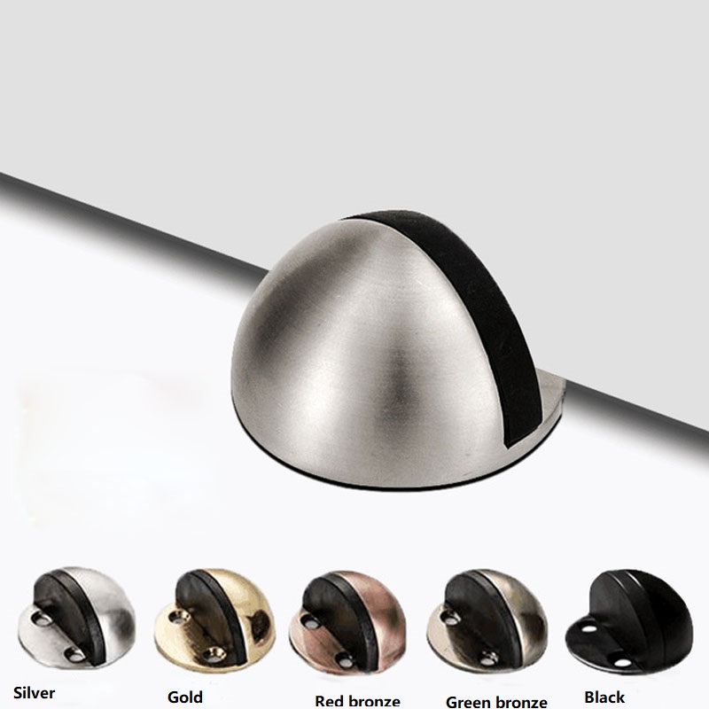 Stainless Steel Door Suction Rubber Door Stop Double Punch-free Floor Bumper Nail-free Wedge-shaped Wall Gantry Wall Protector