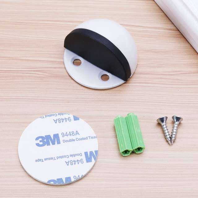 Stainless Steel Door Suction Rubber Door Stop Double Punch-free Floor Bumper Nail-free Wedge-shaped Wall Gantry Wall Protector