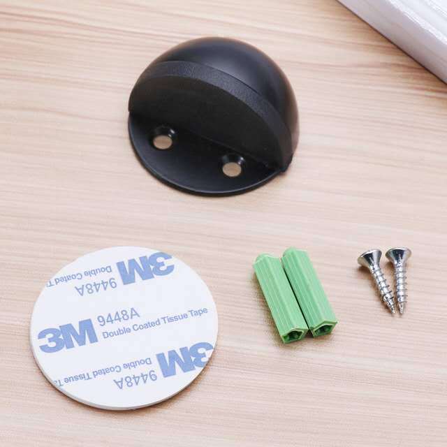 Stainless Steel Door Suction Rubber Door Stop Double Punch-free Floor Bumper Nail-free Wedge-shaped Wall Gantry Wall Protector