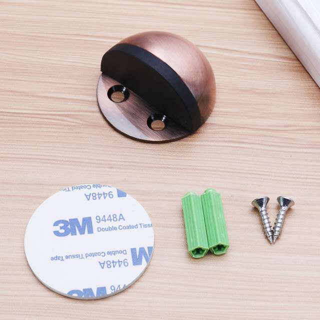 Stainless Steel Door Suction Rubber Door Stop Double Punch-free Floor Bumper Nail-free Wedge-shaped Wall Gantry Wall Protector