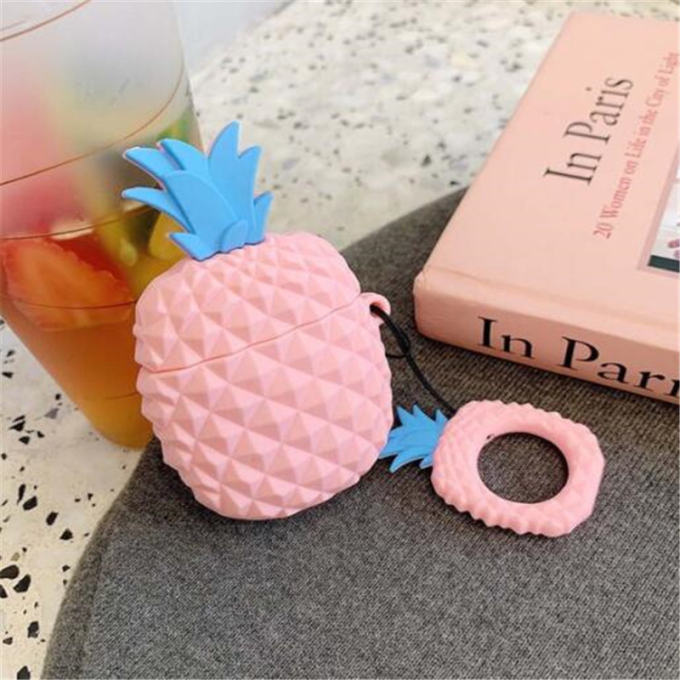 Pineapple Cartoon Case For airpods 1 2 Pro Wireless Bluetooh ear phone charge Solid Color airpod Ring Soft Silicone air pod Cove