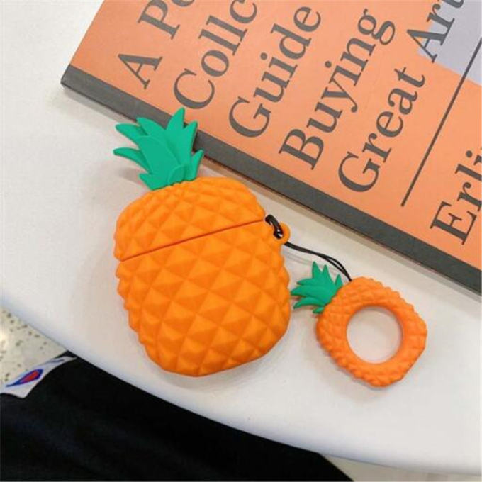 Pineapple Cartoon Case For airpods 1 2 Pro Wireless Bluetooh ear phone charge Solid Color airpod Ring Soft Silicone air pod Cove