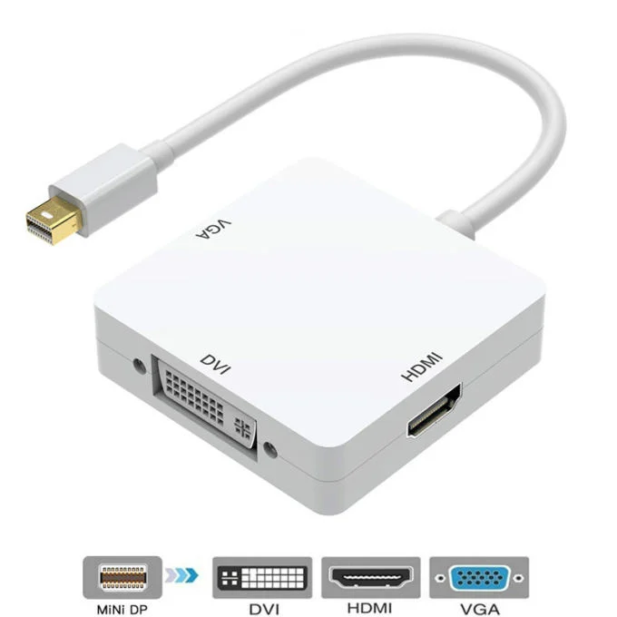 3 in 1 Mini DP to HDMI VGA DVI Converter Mini Display Port Adapter Cable For MacBook Lenovo Microsoft