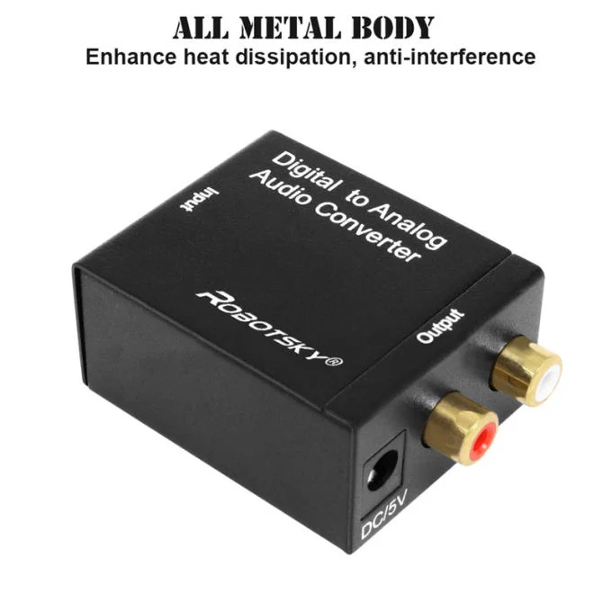 Digital to Analog Audio Converter Adapter Optical Coaxial Toslink Signal to Analog Audio Cable Adapter for TV Box