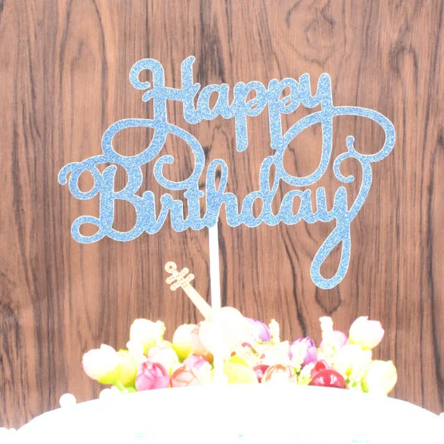 10PCS Party birthday baking cake flag European style paper happy birthday l card card cake tool