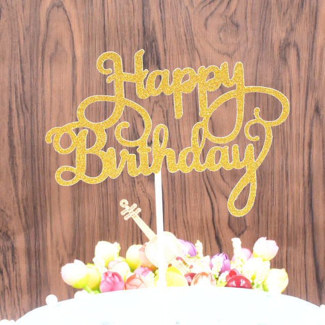 10PCS Party birthday baking cake flag European style paper happy birthday l card card cake tool