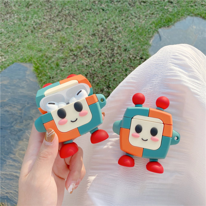 Cute Robot Model Earphone Case For Apple AirPods 1 2 3 Cover Silicone Charging Box Headphone Cases For Air pods Pro Headset Capa