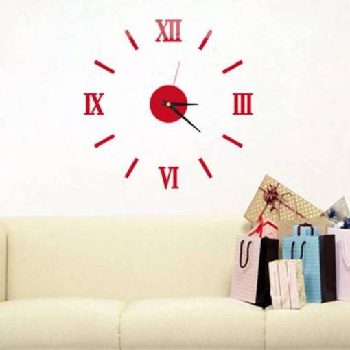 New 3D Wall Clock Simple Luminous Punch-free Acrylic Mirror Wall Sticker Digital Clock Creative Diy Living Room Bedroom Clocks New 3D Wall Clock Simple Luminous Punch-free Acrylic Mirror Wall Sticker