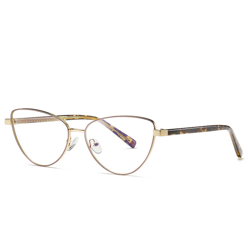 Metal Plain Optical Eye Glasses Women Eyeglasses Frame Retro Vintage Clear Lens Glasses