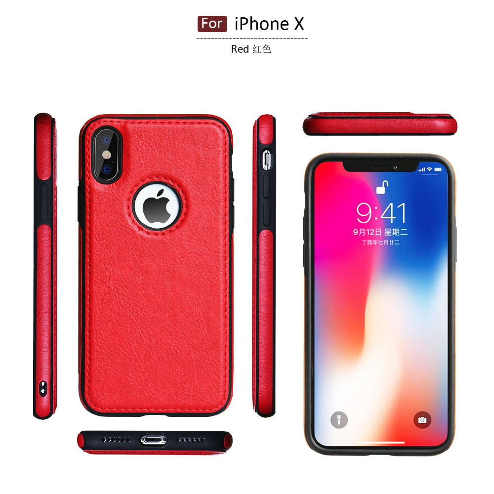 Stitching Slim PU Case For iphone XR X XS MAX Leather Ultra Thin Phone Cases for 6 6s 7 8 plus Anti-fall Cover Coque Capa