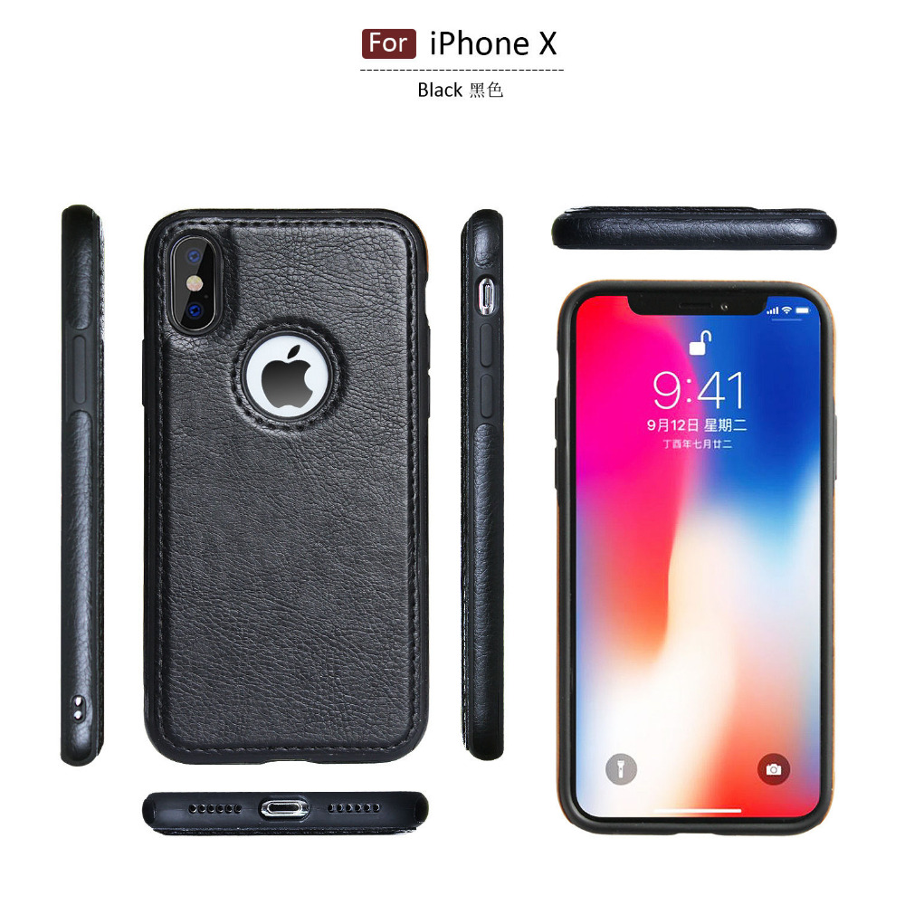 Stitching Slim PU Case For iphone XR X XS MAX Leather Ultra Thin Phone Cases for 6 6s 7 8 plus Anti-fall Cover Coque Capa