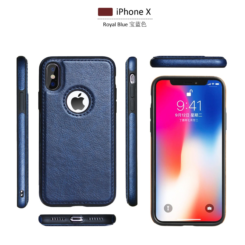Stitching Slim PU Case For iphone XR X XS MAX Leather Ultra Thin Phone Cases for 6 6s 7 8 plus Anti-fall Cover Coque Capa
