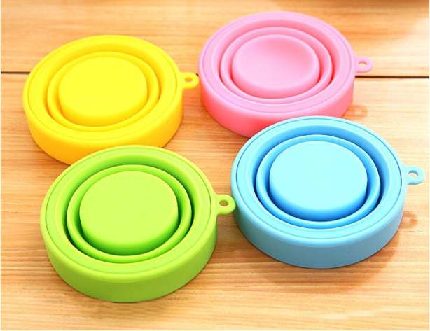 Portable Silicone Folding Water Cup Solid Color Silicone Traveling Foldable Gargle Cups For Travel Outdoor Camping Drinkware