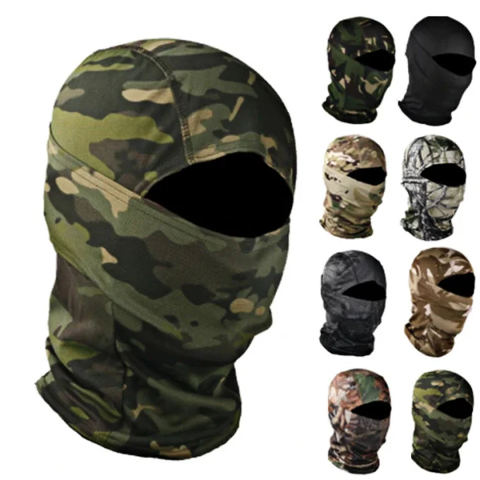 Tactical Camouflage Balaclava Full Face Mask CS Wargame Army Hunting Cycling Sports Helmet Liner Cap Military Multicam CP Scarf