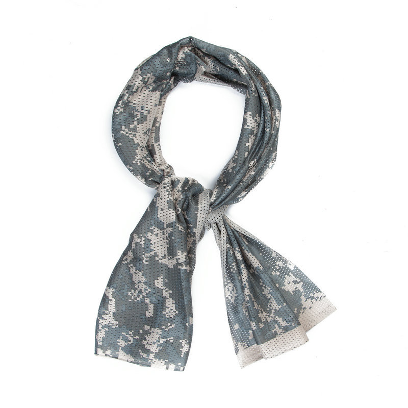 Camouflage tactical scarf Jungle camouflage army fan tactical camouflage mesh scarf Camouflage multi-color small square