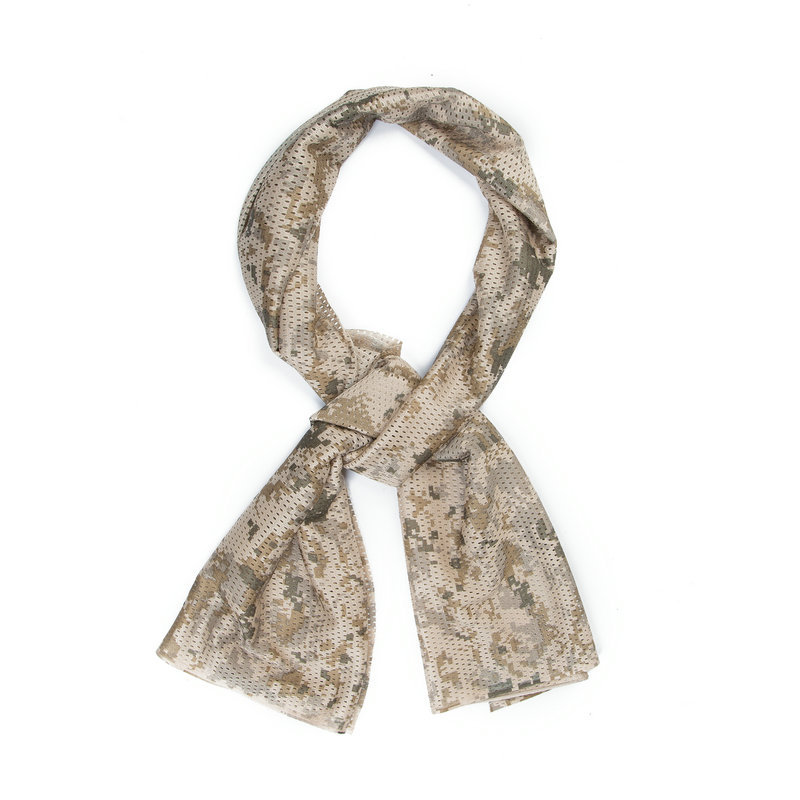 Camouflage tactical scarf Jungle camouflage army fan tactical camouflage mesh scarf Camouflage multi-color small square