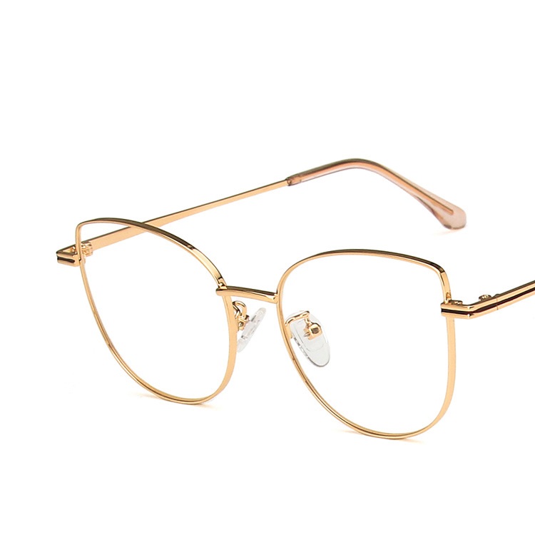 Metal Plain Optical Eye Glasses Women Eyeglasses Frame Retro Vintage Clear Lens Glasses   Computer Anti-Radiation Eyeglasses
