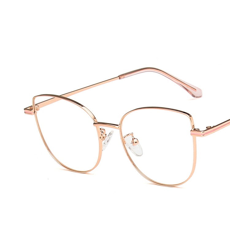 Metal Plain Optical Eye Glasses Women Eyeglasses Frame Retro Vintage Clear Lens Glasses   Computer Anti-Radiation Eyeglasses