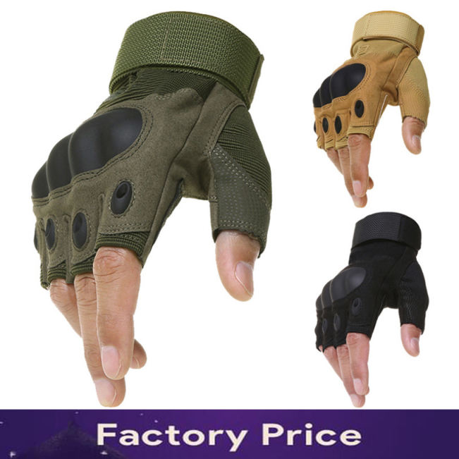 1 Pari outdoor Motorcycle Hard Knuckle Gloves Motorbike Motocross Military Tactical Cycling Gloves army Size: L