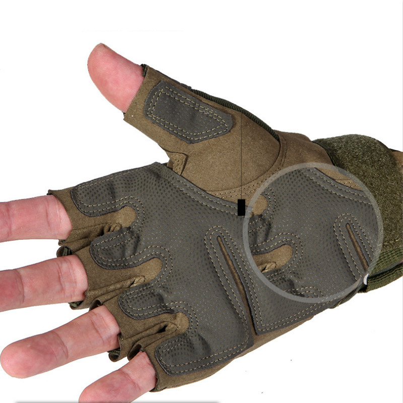 1 Pari outdoor Motorcycle Hard Knuckle Gloves Motorbike Motocross Military Tactical Cycling Gloves army Size: L