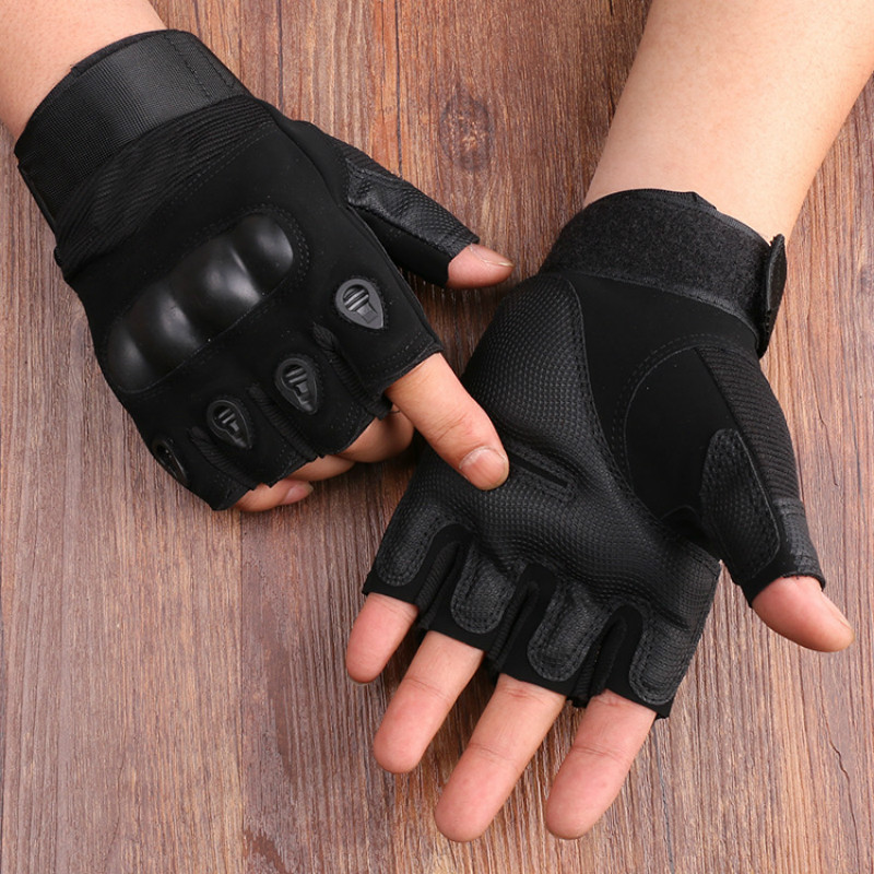 1 Pari outdoor Motorcycle Hard Knuckle Gloves Motorbike Motocross Military Tactical Cycling Gloves army Size: L