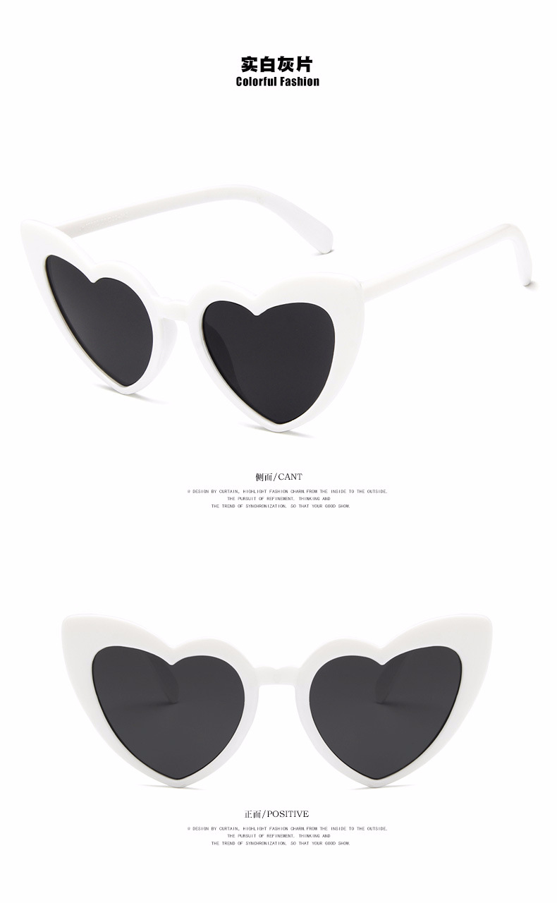 New Love Ladies Sunglasses Cute Heart Shaped Sunglasses Trend Peach Heart Sunglasses