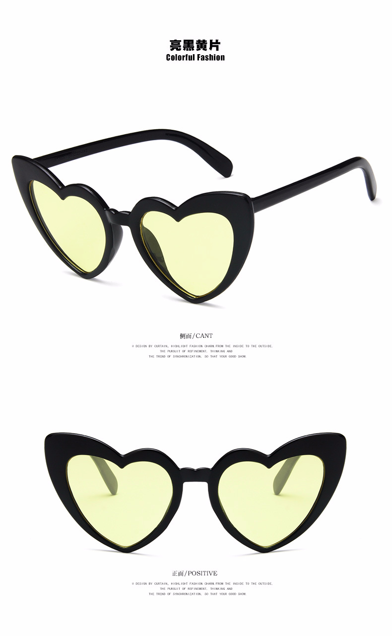 New Love Ladies Sunglasses Cute Heart Shaped Sunglasses Trend Peach Heart Sunglasses