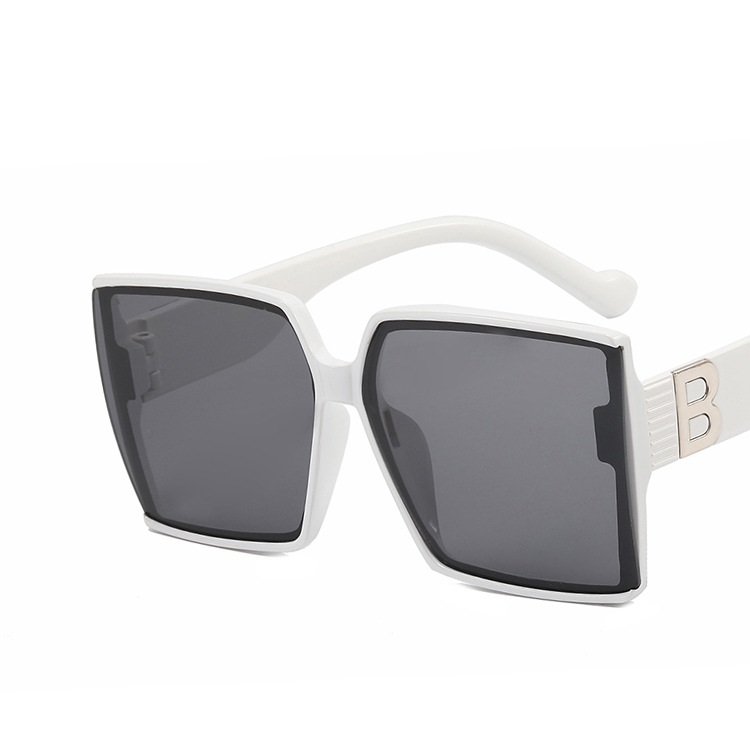 Letter B sunglasses square female UV protection 2022 new Korean version sunglasses street shot big face thin