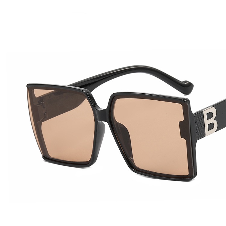 Letter B sunglasses square female UV protection 2022 new Korean version sunglasses street shot big face thin