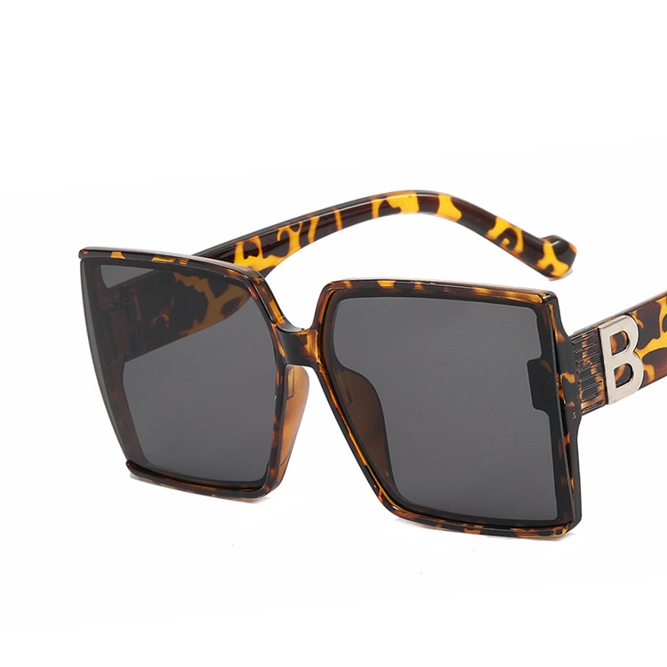 Letter B sunglasses square female UV protection 2022 new Korean version sunglasses street shot big face thin