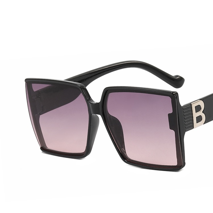 Letter B sunglasses square female UV protection 2022 new Korean version sunglasses street shot big face thin