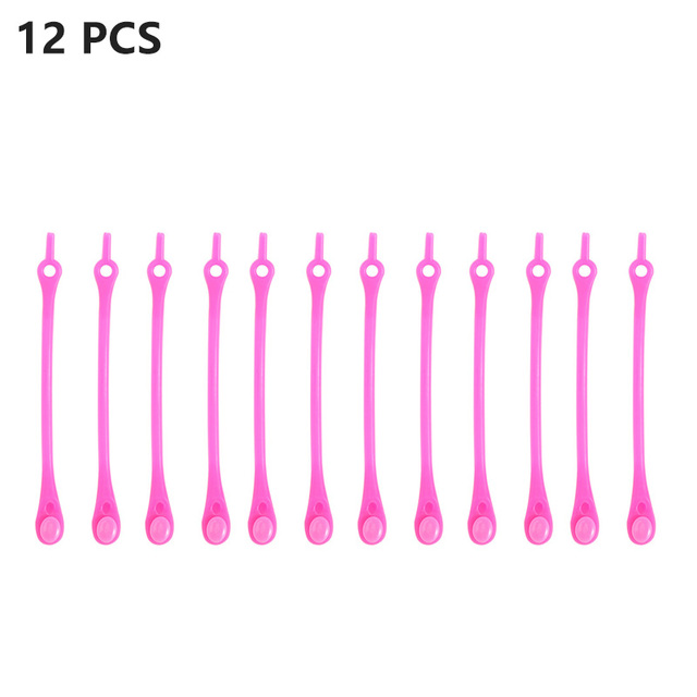 12pcs/Set Waterproof Silicone Shoelace Safty Shoes Accessories Round Elastic Shoelaces No Tie Lazy Shoe Laces