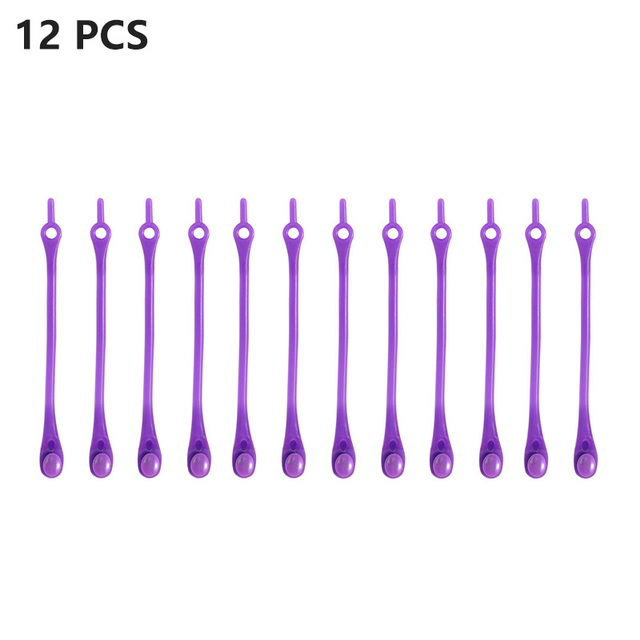 12pcs/Set Waterproof Silicone Shoelace Safty Shoes Accessories Round Elastic Shoelaces No Tie Lazy Shoe Laces