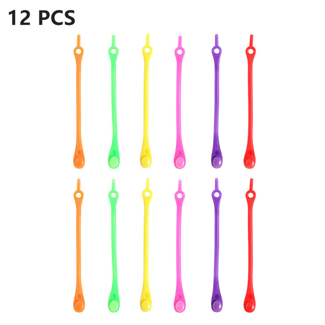 12pcs/Set Waterproof Silicone Shoelace Safty Shoes Accessories Round Elastic Shoelaces No Tie Lazy Shoe Laces