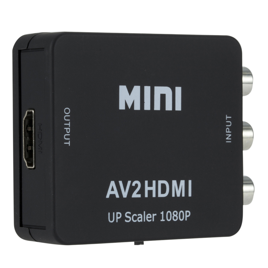 1080P HDMI-compatible to AV Scaler Adapter Video Composite Converter HDMI-compatible to RCA CVSB L/R Video Mini HD2AV