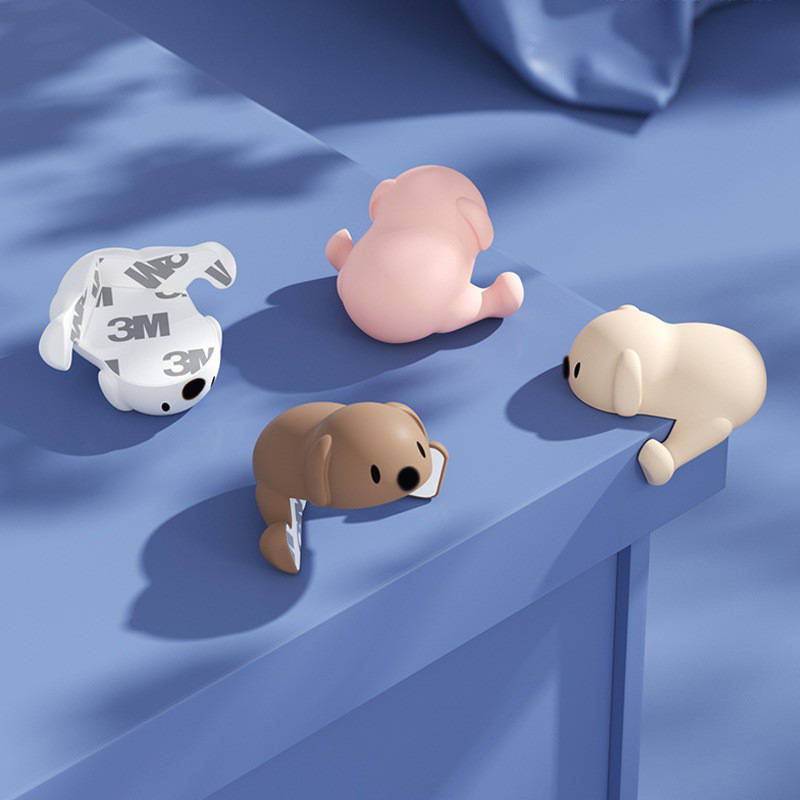 2PCS Cute Dog Child Safety Corner Protector Guards 1PCS Soft Silicone Security Protection Cartoon Decoration Table Corner Guards