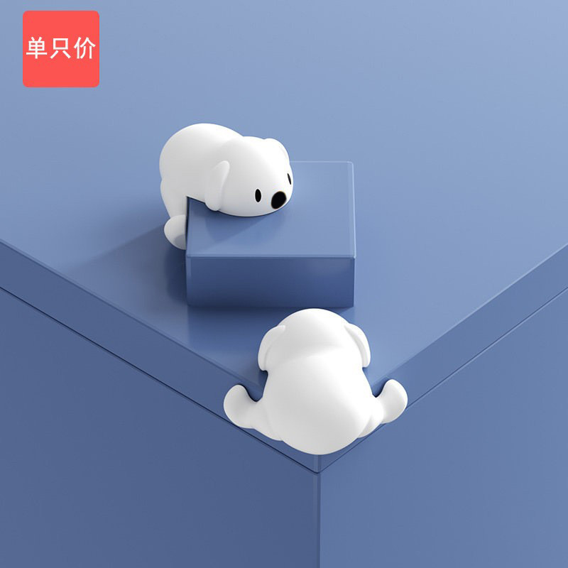 2PCS Cute Dog Child Safety Corner Protector Guards 1PCS Soft Silicone Security Protection Cartoon Decoration Table Corner Guards