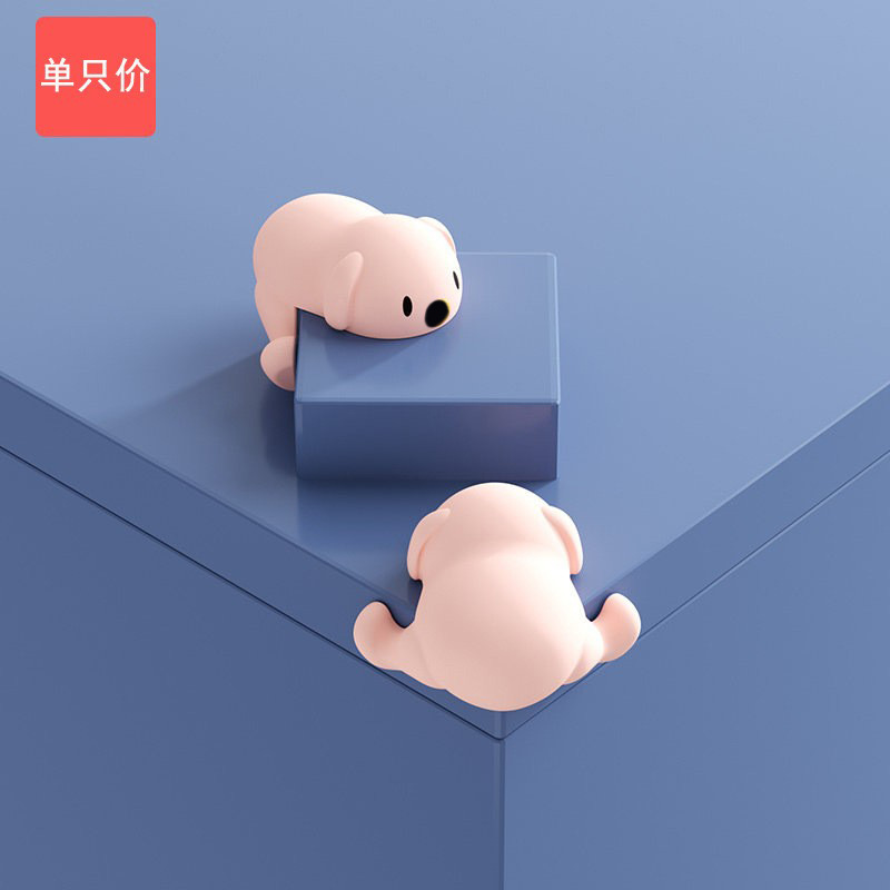 2PCS Cute Dog Child Safety Corner Protector Guards 1PCS Soft Silicone Security Protection Cartoon Decoration Table Corner Guards