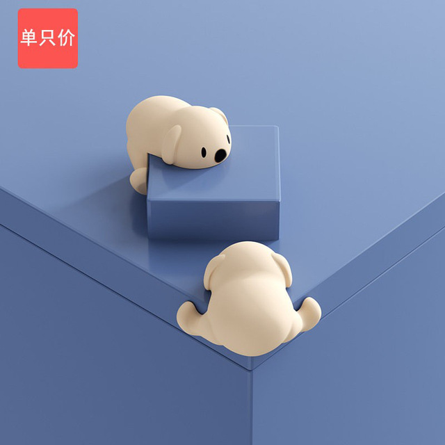 2PCS Cute Dog Child Safety Corner Protector Guards 1PCS Soft Silicone Security Protection Cartoon Decoration Table Corner Guards