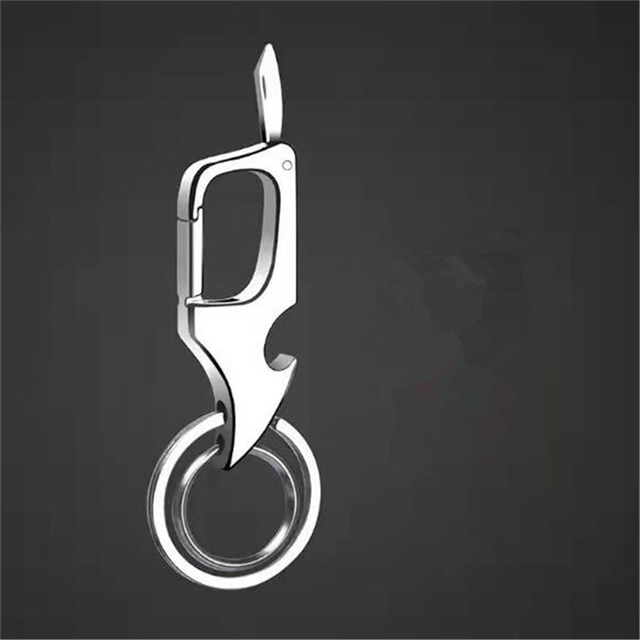 1Pc Classic Men Mini Knife Folding Keychain Multifunctional Waist Mount Carabiner Key Chain